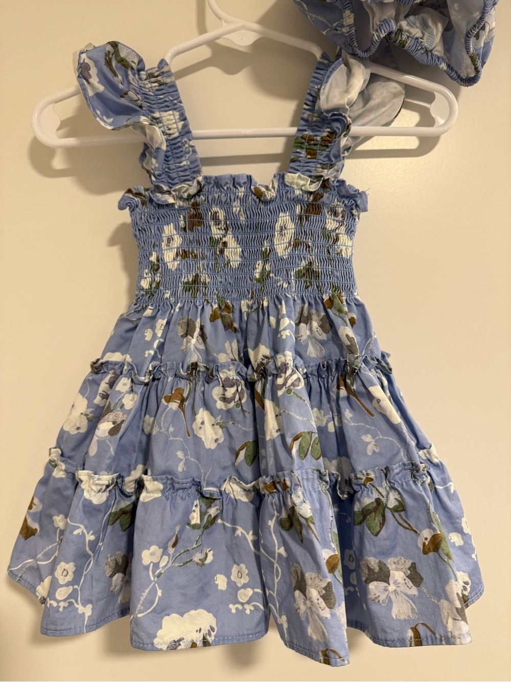 Hill House Blue Floral Ruffle-Strap Dress, 12-18 Months